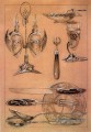 Etudes11902 crayon gouache Art Nouveau tchèque Alphonse Mucha